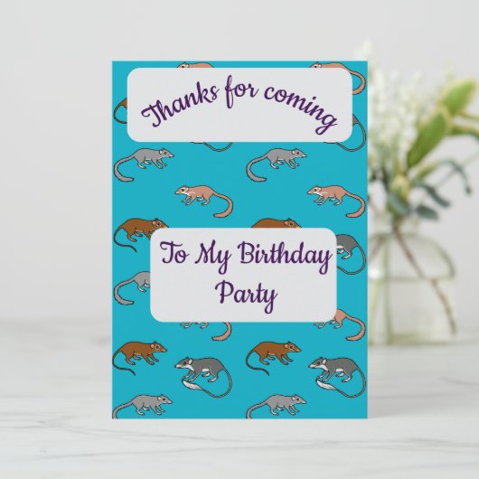 Tree Shrews Dank je wel kaart (Staand voorkant)