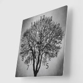 Tree Silhouette Design 206 Vierkante Klok (Hoek)