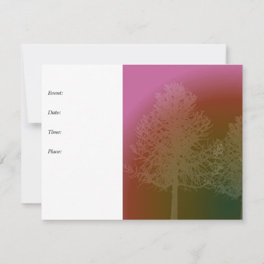 Tree Silhouette Event Invitation Kaart (Achterkant)