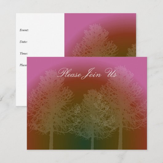 Tree Silhouette Event Invitation Kaart (Voorkant / Achterkant)