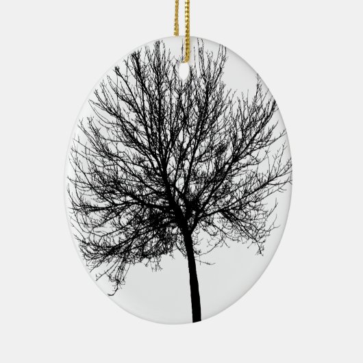 Tree Silhouette Keramisch Ornament (Rechts)