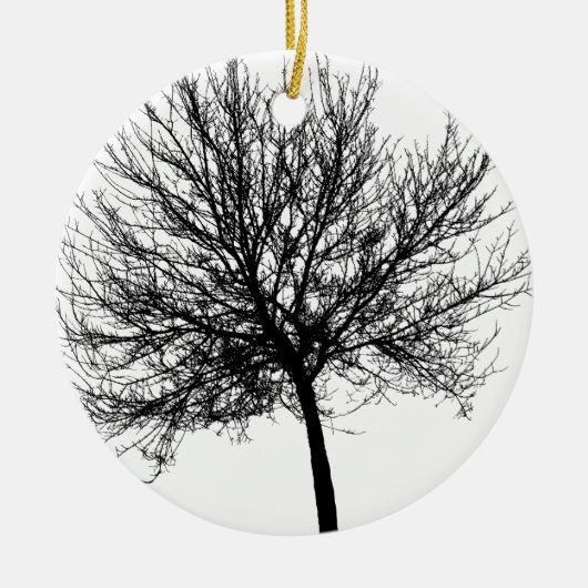 Tree Silhouette Keramisch Ornament (Voorkant)