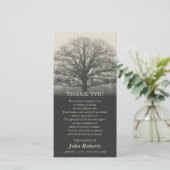 Tree Silhouette Memorial Service Dank u Bedankkaart (Staand voorkant)