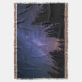 Tree Silhouette Night Sky Galaxy Deken (Voorkant Verticaal)