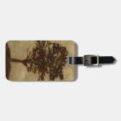 Tree Silhouette on Bronze Background Bagagelabel (Voorkant horizontaal)