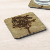 Tree Silhouette on Bronze Background Bier Onderzetter (Linkerzijde)
