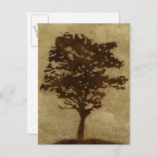 Tree Silhouette on Bronze Background Briefkaart (Voorkant / Achterkant)