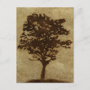 Tree Silhouette on Bronze Background Briefkaart