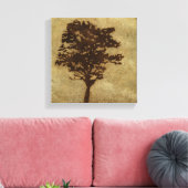 Tree Silhouette on Bronze Background Canvas Afdruk (Insitu (Woonkamer))