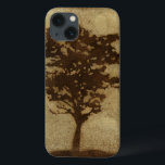 Tree Silhouette on Bronze Background iPhone 13 Hoesje<br><div class="desc">A bronze background serves as the scene for this silhouette of a tree with branches swaying in the breeze. You almost feel as if you could rest your back against this tree,  sit on the ground and take a long nap.</div>