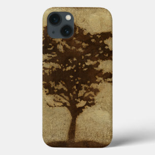 Tree Silhouette on Bronze Background iPhone 13 Hoesje