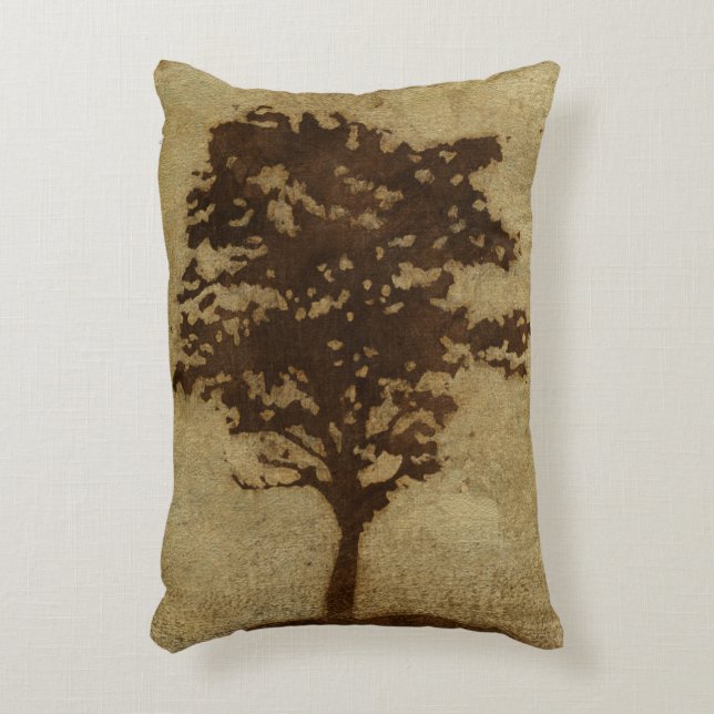 Tree Silhouette on Bronze Background Decoratief Kussen (Voorkant(Verticaal))