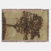 Tree Silhouette on Bronze Background Deken (Voorkant)