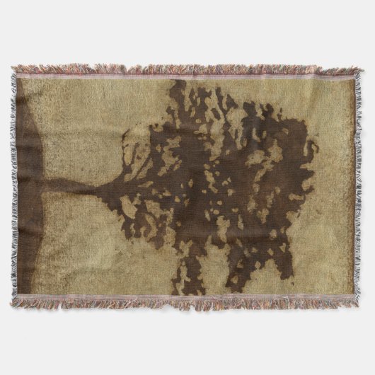 Tree Silhouette on Bronze Background Deken (Voorkant)