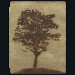 Tree Silhouette on Bronze Background iPad Cover<br><div class="desc">A bronze background serves as the scene for this silhouette of a tree with branches swaying in the breeze. You almost feel as if you could rest your back against this tree,  sit on the ground and take a long nap.</div>
