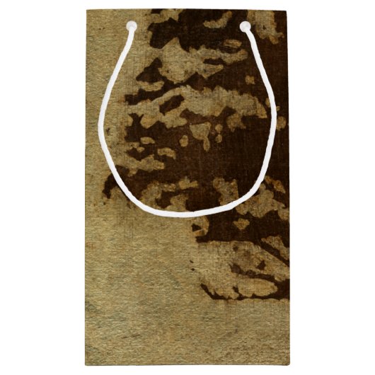 Tree Silhouette on Bronze Background Klein Cadeauzakje (Achterkant)