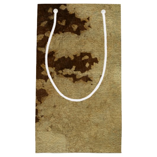 Tree Silhouette on Bronze Background Klein Cadeauzakje (Voorkant)