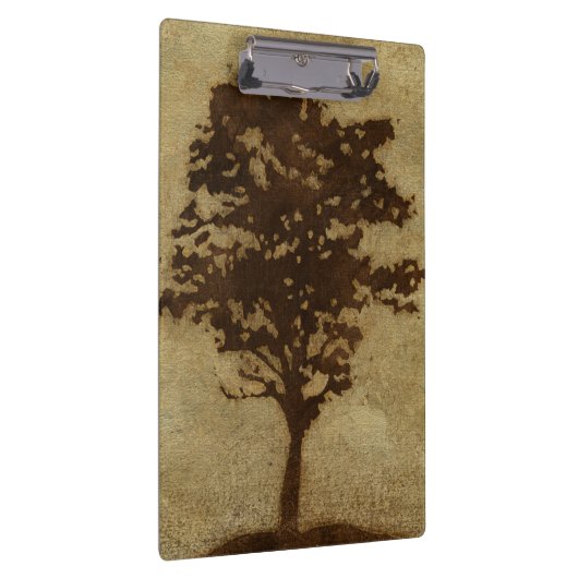 Tree Silhouette on Bronze Background Klembord (Rechts)