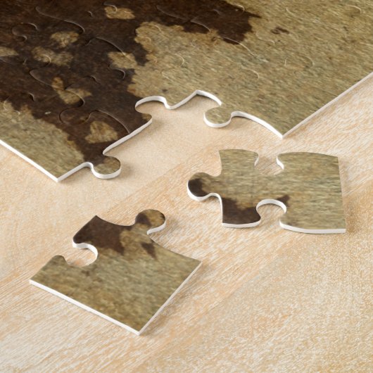 Tree Silhouette on Bronze Background Legpuzzel (Zijkant)