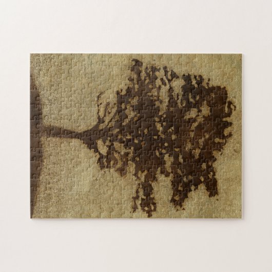 Tree Silhouette on Bronze Background Legpuzzel (Horizontaal)