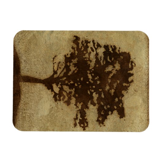 Tree Silhouette on Bronze Background Magneet (Horizontaal)