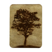 Tree Silhouette on Bronze Background Magneet (Verticaal)