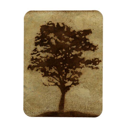 Tree Silhouette on Bronze Background Magneet (Verticaal)