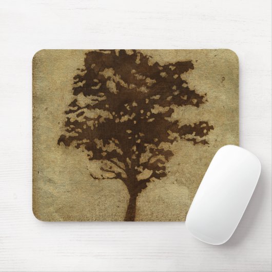 Tree Silhouette on Bronze Background Muismat (Met muis)