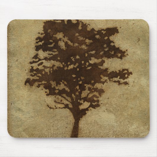 Tree Silhouette on Bronze Background Muismat (Voorkant)