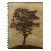 Tree Silhouette on Bronze Background Notitieboek (Voorkant)