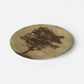 Tree Silhouette on Bronze Background Papieren Bordje (Gekanteld)