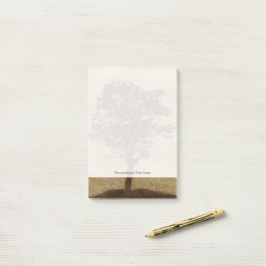 Tree Silhouette on Bronze Background Post-it® Notes (Op bureau)
