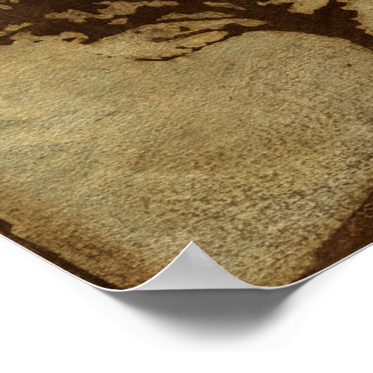 Tree Silhouette on Bronze Background Poster (Hoek)