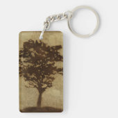 Tree Silhouette on Bronze Background Sleutelhanger (achterkant)