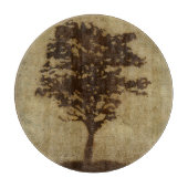 Tree Silhouette on Bronze Background Snijplank (Voorkant)