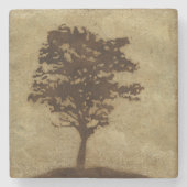 Tree Silhouette on Bronze Background Stenen Onderzetter (Voorkant)