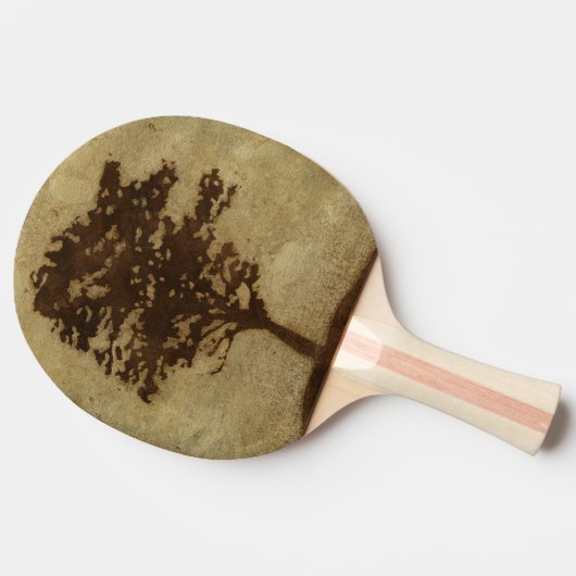 Tree Silhouette on Bronze Background Tafeltennisbatje (Zijkant)