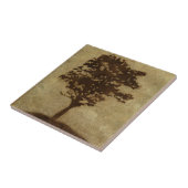 Tree Silhouette on Bronze Background Tegeltje (Zijkant)