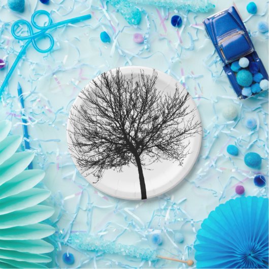 Tree Silhouette Papieren Bordje (Feest)