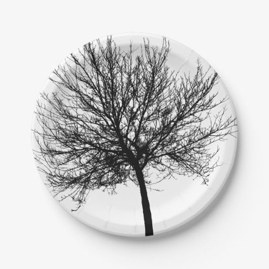 Tree Silhouette Papieren Bordje (Voorkant)