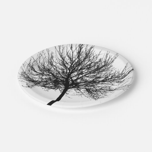 Tree Silhouette Papieren Bordje (Gekanteld)
