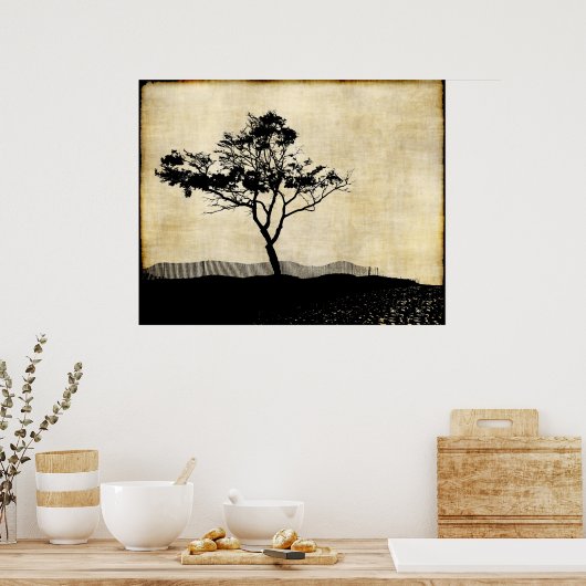 Tree Silhouette Photo Art Poster (Keuken)