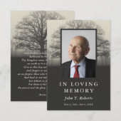 Tree Silhouette Photo Prayer Card Informatiekaartje (Voorkant / Achterkant)