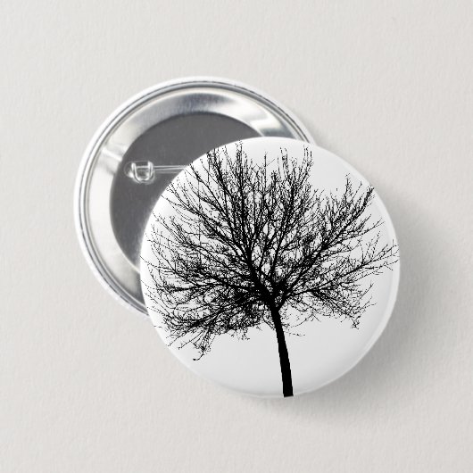 Tree Silhouette Ronde Button 5,7 Cm (Voorkant /achterkant)
