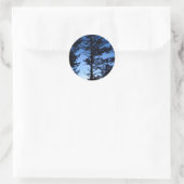 Tree Silhouette Ronde Sticker (Tas)