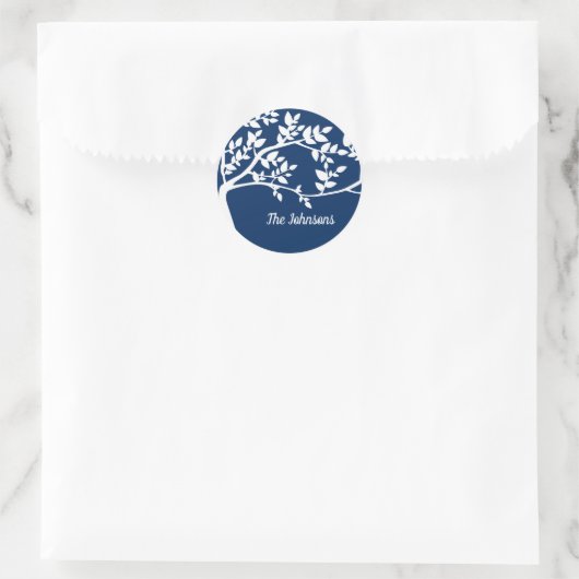 Tree Silhouette Ronde Sticker (Tas)