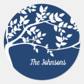 Tree Silhouette Ronde Sticker (Voorkant)