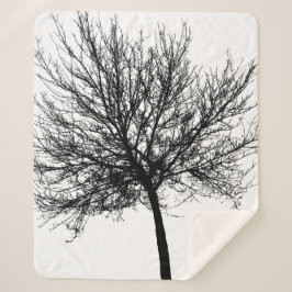 Tree Silhouette Sherpa Deken
