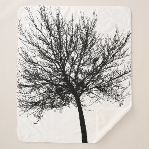 Tree Silhouette Sherpa Deken
