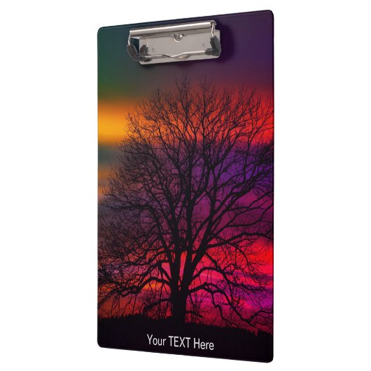 Tree Silhouette Sunset Aantrekkelijk Klembord (Links)